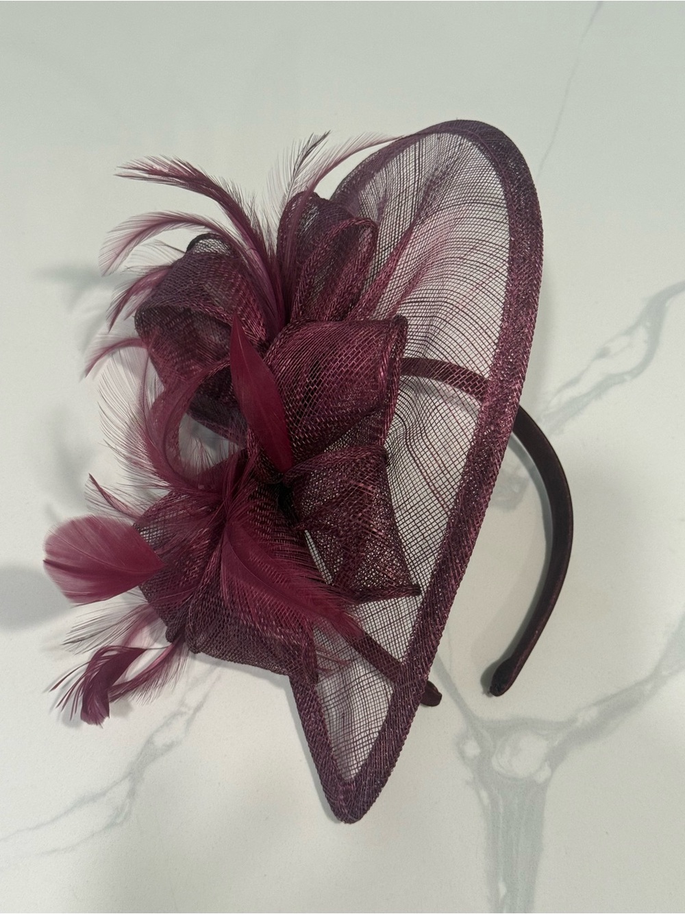 Derby Fascinator Headband / Hat in Merlot